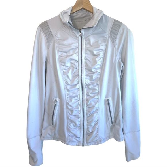 Zella White Ruched Athletic Jacket - Picture 1 of 9